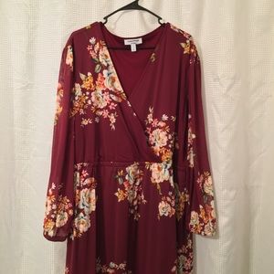 Cherry Floral Maxi Dress (4X) | Boutique Plus